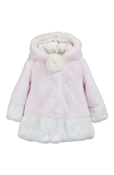 Widgeon Babies' Faux Fur Hooded Coat In Pink Cotton Candy