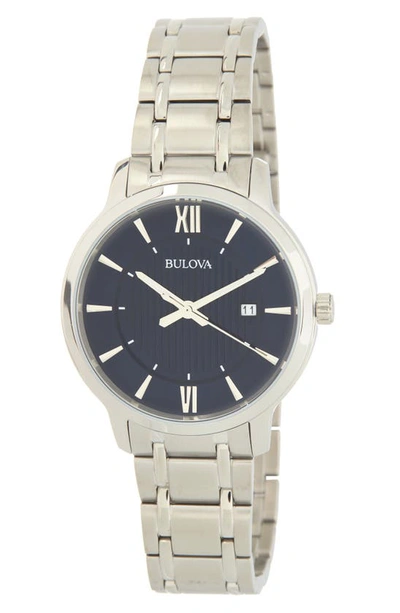 Bulova Classic Bracelet Watch, 40mm In Silver/blue