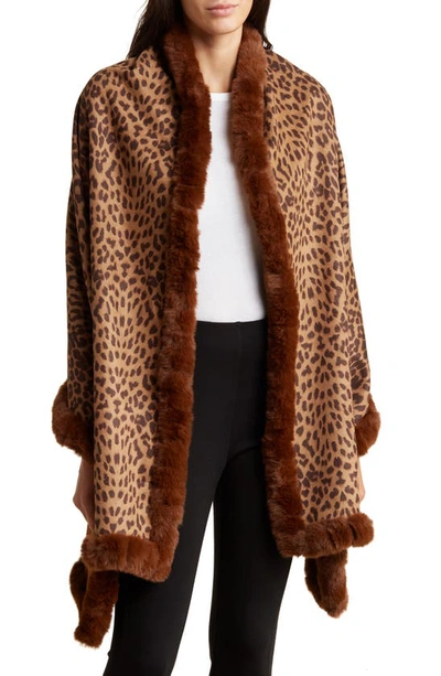 Leopard Print Faux Fur Trim Corset