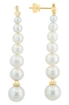 Effy 14k Gold Diamond & Freshwater Pearl Drop Earrings In Gold/ White