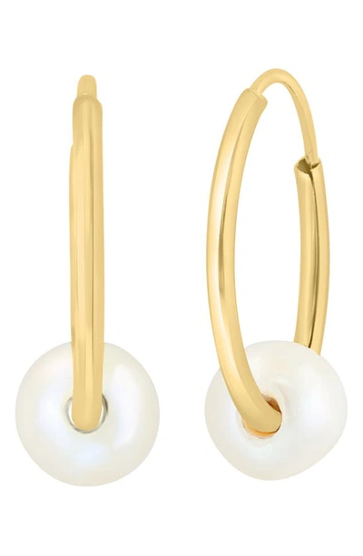 Effy 14k Gold 5mm Freshwater Pearl Hoop Earrings In Yellow Gold