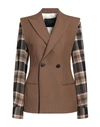 The Seafarer Woman Suit Jacket Camel Size 8 Virgin Wool In Beige