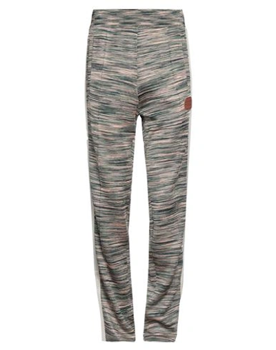 Palm Angels Missoni Contrasting Band Knitted Pants In Green