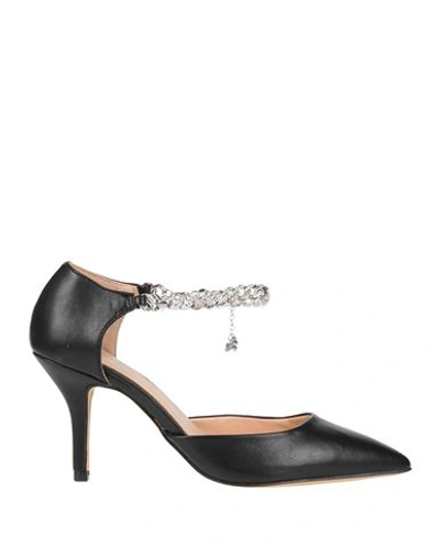 GAELLE PARIS GAËLLE PARIS WOMAN PUMPS BLACK SIZE 6 TEXTILE FIBERS