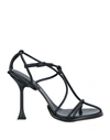 Lanvin Woman Thong Sandal Black Size 8 Lambskin, Calfskin