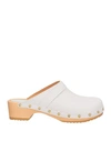 Mychalom Woman Mules & Clogs Off White Size 10 Soft Leather
