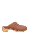 Mychalom Woman Mules & Clogs Brown Size 8 Soft Leather