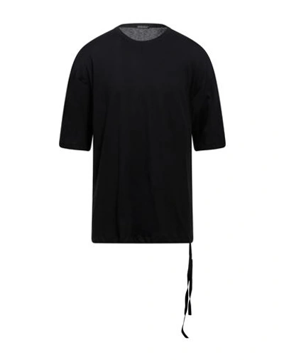 Ann Demeulemeester Man T-shirt Black Size Xl Cotton