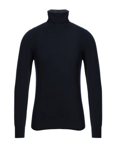 Thomas Reed Man Turtleneck Midnight Blue Size Xxl Cashmere In Black