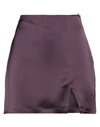 IN THE MOOD FOR LOVE IN THE MOOD FOR LOVE WOMAN MINI SKIRT DARK PURPLE SIZE S POLYESTER