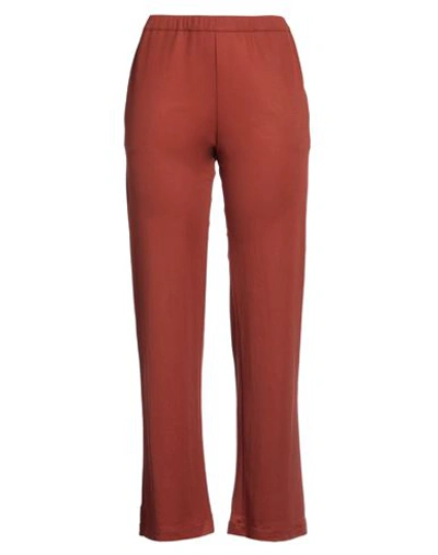 Calatura Woman Pants Rust Size 8 Viscose, Polyamide In Red