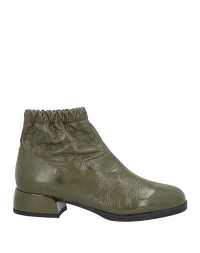 Loriblu Woman Ankle Boots Military Green Size 10 Calfskin