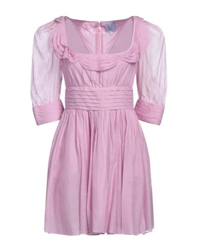 Thierry Colson Woman Mini Dress Pink Size S Cotton, Silk