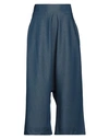 ALESSIO BARDELLE ALESSIO BARDELLE WOMAN CROPPED PANTS BLUE SIZE S VISCOSE, POLYESTER, ELASTANE