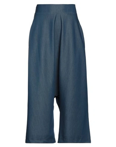 Alessio Bardelle Woman Cropped Pants Blue Size Xs Viscose, Polyester, Elastane
