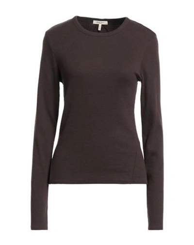 Rag & Bone Woman T-shirt Dark Brown Size Xs Organic Cotton, Elastane In Brown
