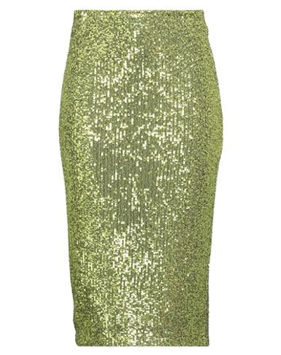 Brand Unique Woman Midi Skirt Lime Green Size 2 Polyester, Elastane