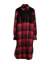 Blast-off Woman Coat Red Size 14 Acetate, Wool, Soft Leather In Red