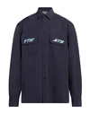 Vtmnts Man Shirt Navy Blue Size L Cotton In Navy Blue