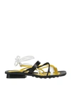 Ixos Woman Toe Strap Sandals Yellow Size 10 Soft Leather In Yellow