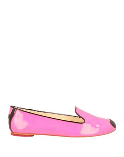 Katie Grand Loves Hogan Woman Loafers Fuchsia Size 8.5 Soft Leather In Pink