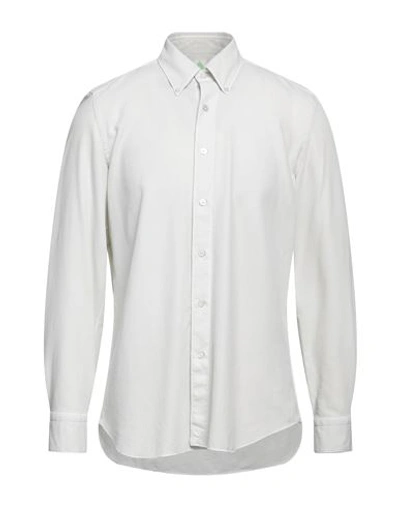 Finamore 1925 Man Shirt White Size 17 Cotton In Grey