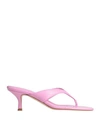 Liviana Conti Woman Toe Strap Sandals Pink Size 9 Soft Leather In Pink
