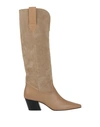 Jorgeenah Woman Knee Boots Beige Size 9 Soft Leather In Beige