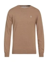 Jeckerson Man Sweater Camel Size S Viscose, Wool, Polyamide, Cashmere In Beige