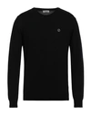Jeckerson Man Sweater Navy Blue Size M Viscose, Wool, Polyamide, Cashmere In Black