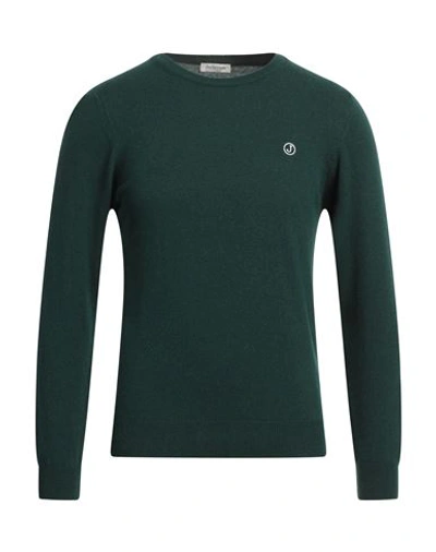 Jeckerson Man Sweater Dark Green Size S Viscose, Wool, Polyamide, Cashmere In Green