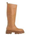Tsd12 Woman Knee Boots Tan Size 10 Calfskin In Brown