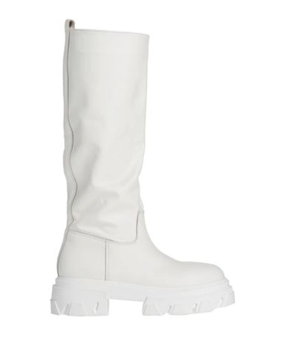 Tsd12 Woman Knee Boots White Size 10 Calfskin