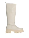 Tsd12 Woman Knee Boots Off White Size 10 Calfskin In Off White