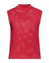 Federica Tosi Woman Sweater Red Size 10 Viscose, Polyester In Red
