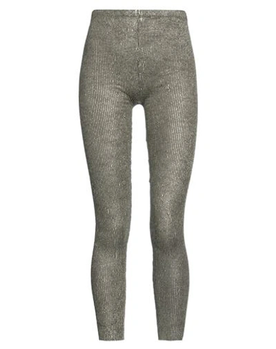 Roberto Collina Woman Leggings Platinum Size L Merino Wool In Grey