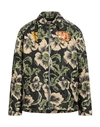 Kenzo Man Jacket Military Green Size L Polyamide In Green