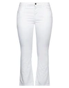The M .. Woman Jeans White Size L Cotton, Elastane In White