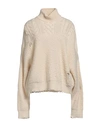 Amiri Woman Turtleneck Ivory Size M Cashmere In White