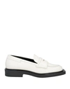 3juin Woman Loafers Ivory Size 9.5 Leather In White