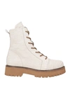 PATRIZIA BONFANTI PATRIZIA BONFANTI WOMAN ANKLE BOOTS OFF WHITE SIZE 7.5 SOFT LEATHER