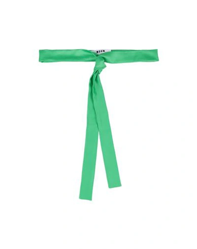 Msgm Woman Belt Light Green Size 4 Polyester