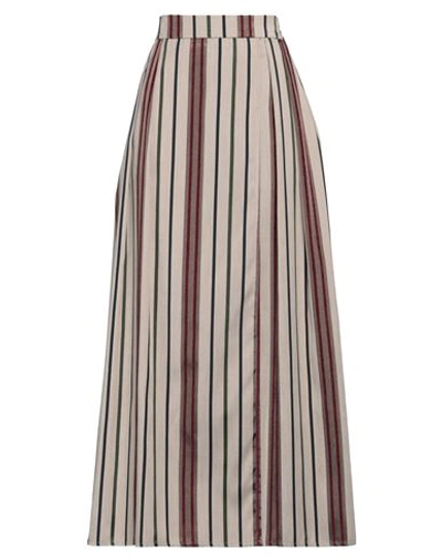 Berwich Woman Maxi Skirt Beige Size M Polyester, Viscose, Polyamide, Cupro