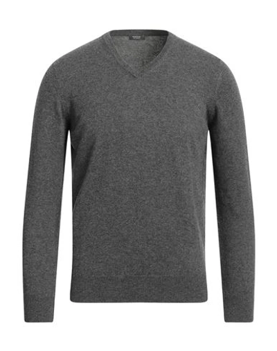 Rossopuro Man Sweater Lead Size 7 Cashmere In Grey