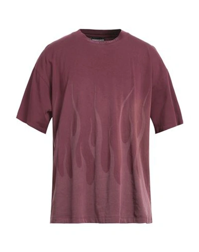 VISION OF SUPER VISION OF SUPER MAN T-SHIRT PLUM SIZE XS COTTON