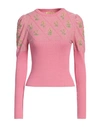 Cormio Woman Sweater Pink Size 6 Cotton, Viscose, Polyamide, Metallic Fiber In Pink