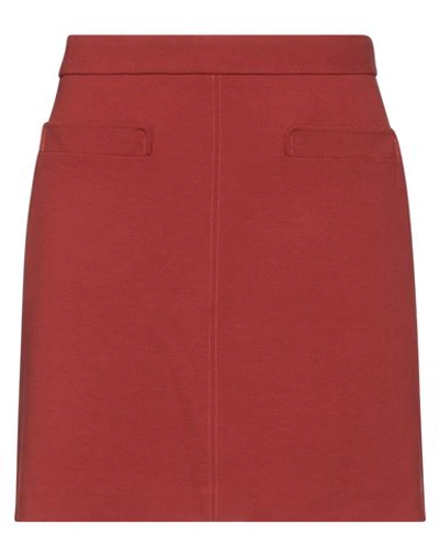Maliparmi Malìparmi Woman Mini Skirt Rust Size 8 Viscose, Polyamide, Elastane In Red