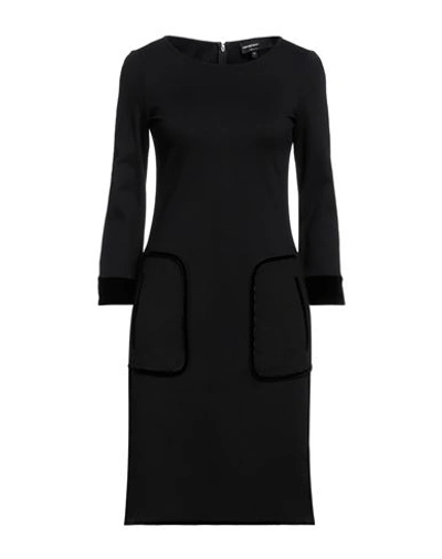 Emporio Armani Woman Mini Dress Black Size 4 Viscose, Polyamide, Elastane, Polyester