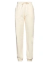 Patta Woman Pants Cream Size Xl Organic Cotton In White