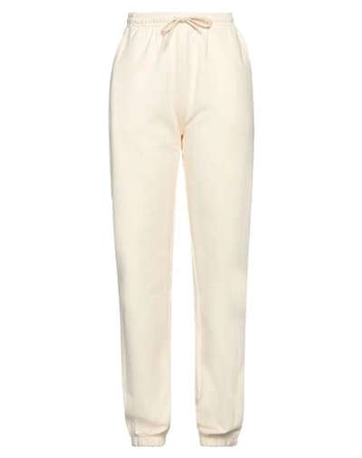 Patta Woman Pants Cream Size Xl Organic Cotton In White